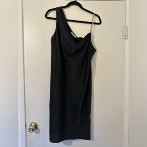 black midi dress